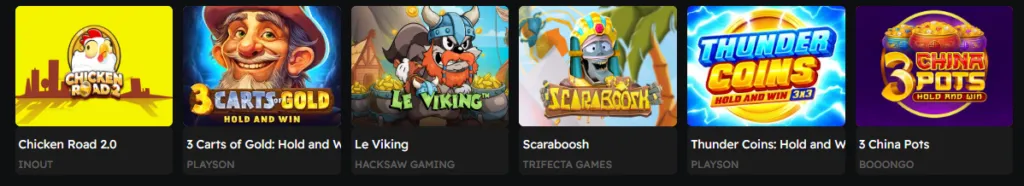 Games Selection at Betzino